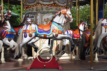Fototapeta na wymiar Antique Carousel merry go round