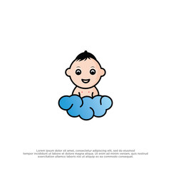 Detailed baby vector logo template . baby logo design