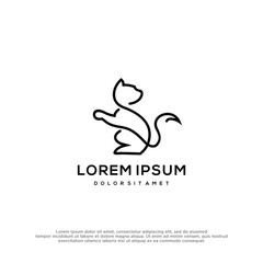Cat logo design vector template.