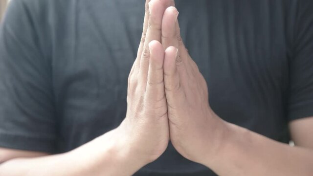 close up hand gesture worship.