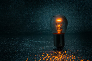 light bulb on a dark background