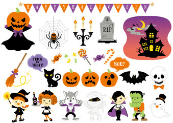 ハロウィンイラスト素材セット
