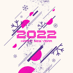 Obraz na płótnie Canvas Background with the inscription Happy New Year 2022. Vector illustration in flat flat style.