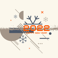A poster for the celebration of the New Year 2022.A template for your design. Graphic composition for design.