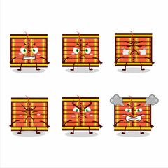 Red firecracker string cartoon character with various angry expressions