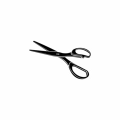 scissors silhouette vector on white background