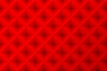 3d seamless geometric pattern. Realistic background with corners and shadows.Modern red background. Red pyramid 3D pattern background. Abstract geometric texture design. Elegant diamond shapes. Vector