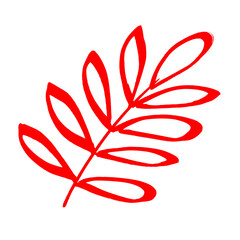 Lines marker grass red flower hand drawing creeper leaves bright tree