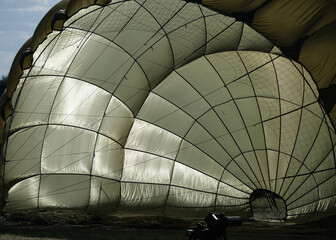 World war two silk parachute partly deployed