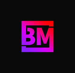 BM company initial letter monogram. BM stamp logo.