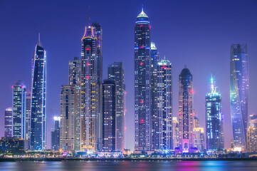 Dubai Marina bay view from Palm Jumeirah, UAE