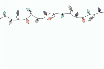 Empty card with Christmas lights. Xmas concept. Vector