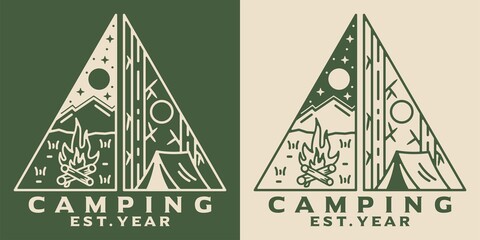camping monoline vintage outdoor badge design © mister