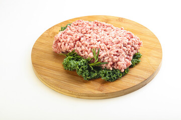 Raw pork minced meat for cooking