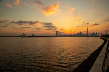Fototapeta na wymiar sunset of Dubai 