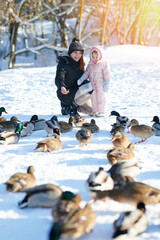 Fototapeta premium Happy family winter holiday theme