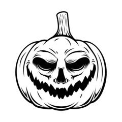 Halloween pumpkin. Design element for poster, card, banner, sign t shirt. Vector illustration