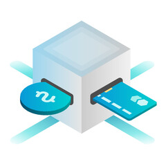 Payment hub isometric style illustration icon