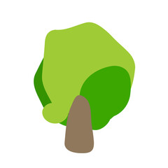 Tree Icon, Oak Symbol, Green Tree Sign