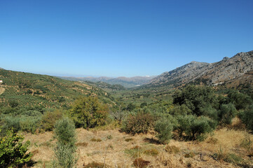Vue de la vallée d'Avdou depuis l'aqueduc de Lyctos près de Tichos en Crète
