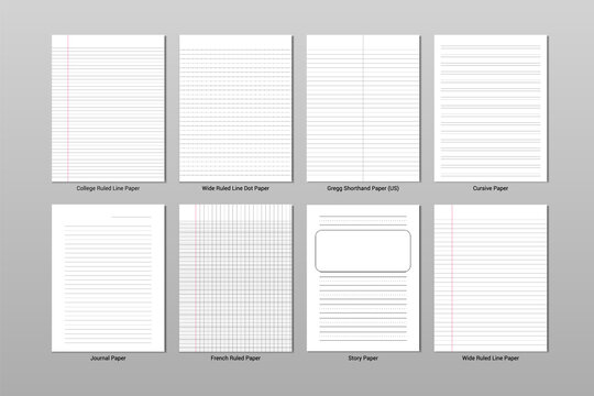 Blank notebook Paper sheets collection set