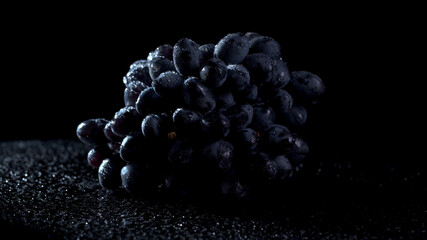 Black grapes with isolated background