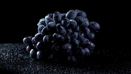 Black grapes with isolated background