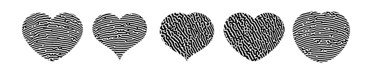 Fingerprint heart silhouette