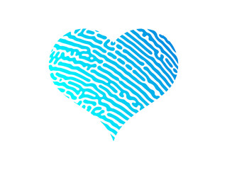 Fingerprint heart silhouette