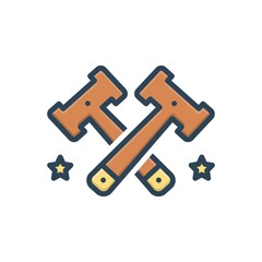 Color illustration icon for statute