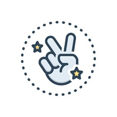 Fototapeta premium Color illustration icon for victory