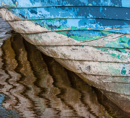 Fototapeta na wymiar Abandoned wooden boat. Westport. Ireland Westcoast.