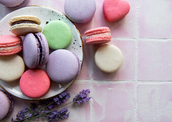 French macarons with different flavors