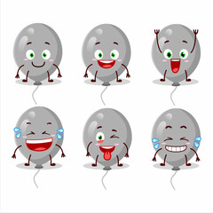 Obraz premium Cartoon character of grey balloons with smile expression