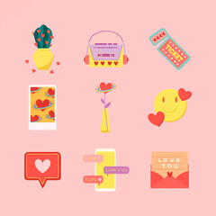 Set of love icon vector