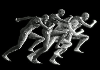 走る人々のイラスト