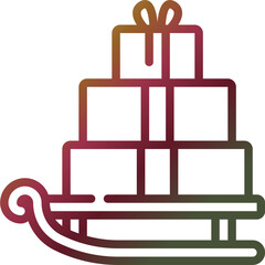 sleigh gradient icon