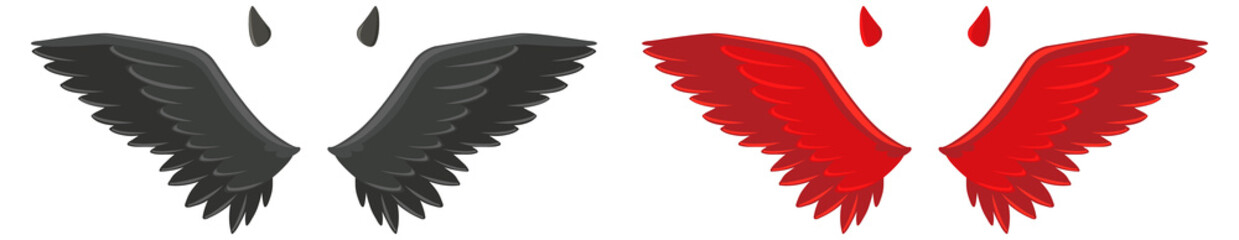 Devil and angel design elements