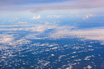 aerial view of blue sky and fluffy 