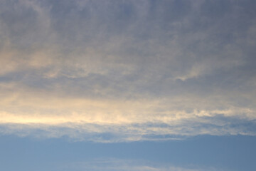 Fototapeta na wymiar Cloudy sky at sunset of the day.
