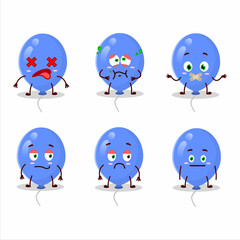 Blue balloons cartoon character with nope expression