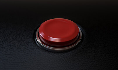 Red Button On Black Leather
