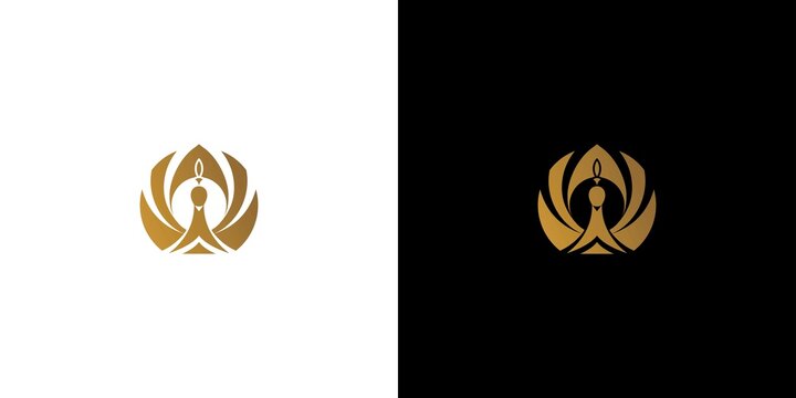 Elegant and luxurious peacock logo design