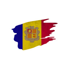 World countries A-Z. Sublimation background. Abstract shape in colors of national flag. Andorra