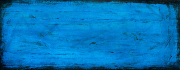 Fototapeta na wymiar Grunge blue wooden board as background, texture of blue painted wood plank from above