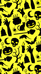 Scary halloween pattern design illustration for background