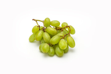 A bunch of green grapes on a white background. Isolate.