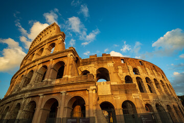 Colosseum at sunset. Rome a city full of history with numerous monuments