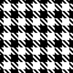 Pepita Houndstooth black and white fabric seamless pattern. Vector