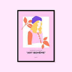 Abstract hand drawn minimalist poster design template